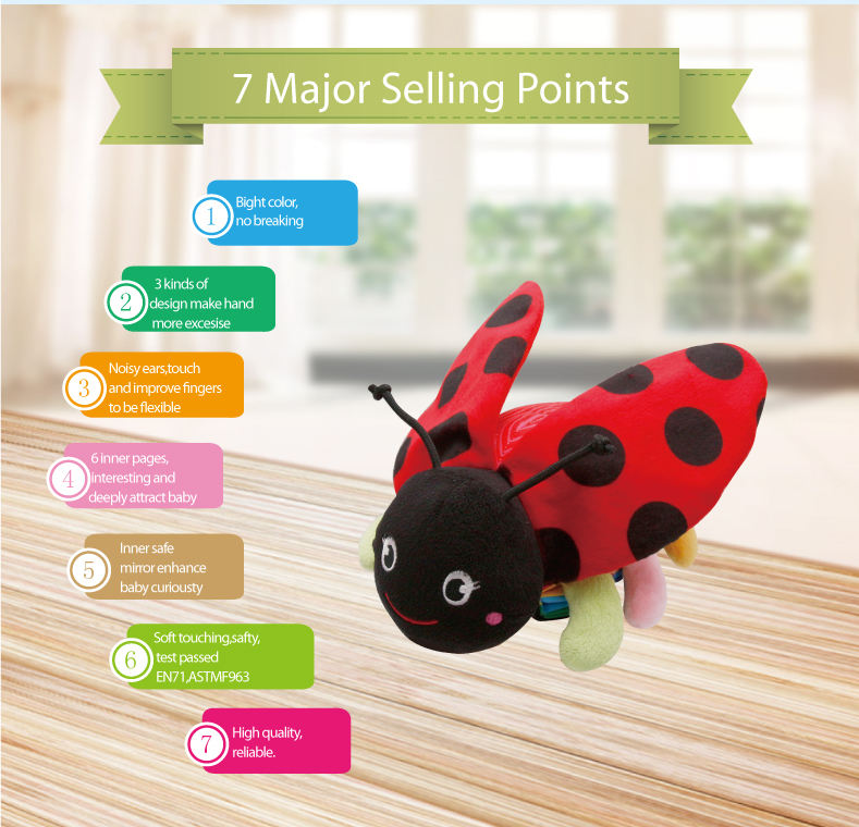 busybaby Customizable Preschool Soft Children Fabric Educational Garden Ocean cartoon printed washable Tail Soft Cloth Book