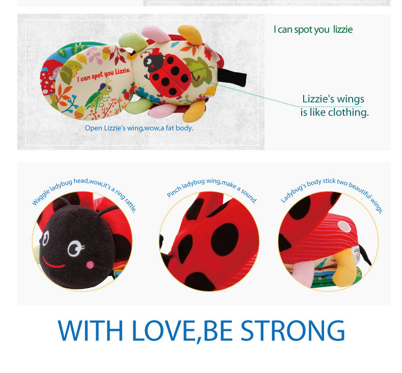 busybaby Customizable Preschool Soft Children Fabric Educational Garden Ocean cartoon printed washable Tail Soft Cloth Book