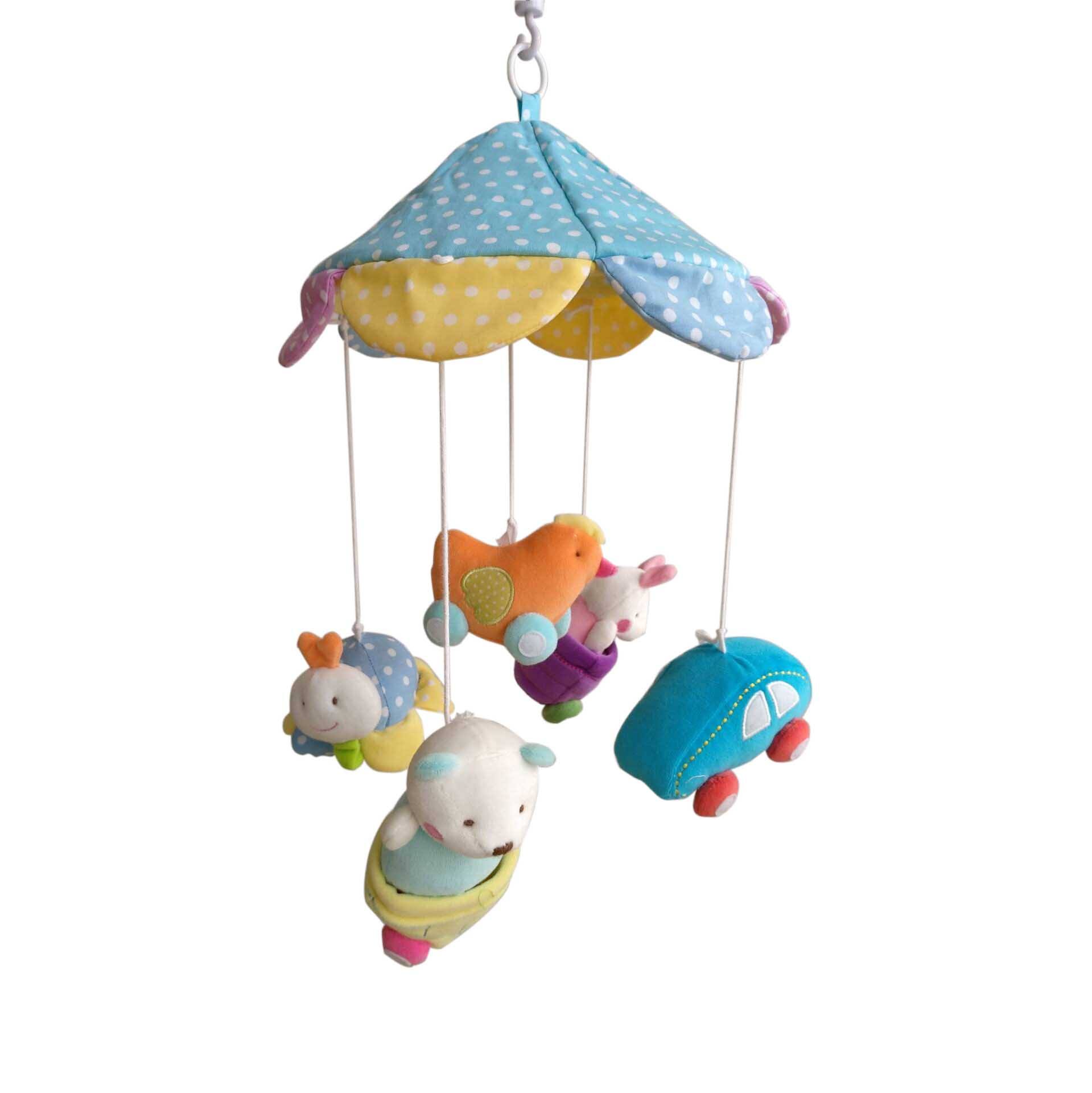 soelectric musical mobile soft fabric hanging mobile revolving baby plush toy stuffed toy
