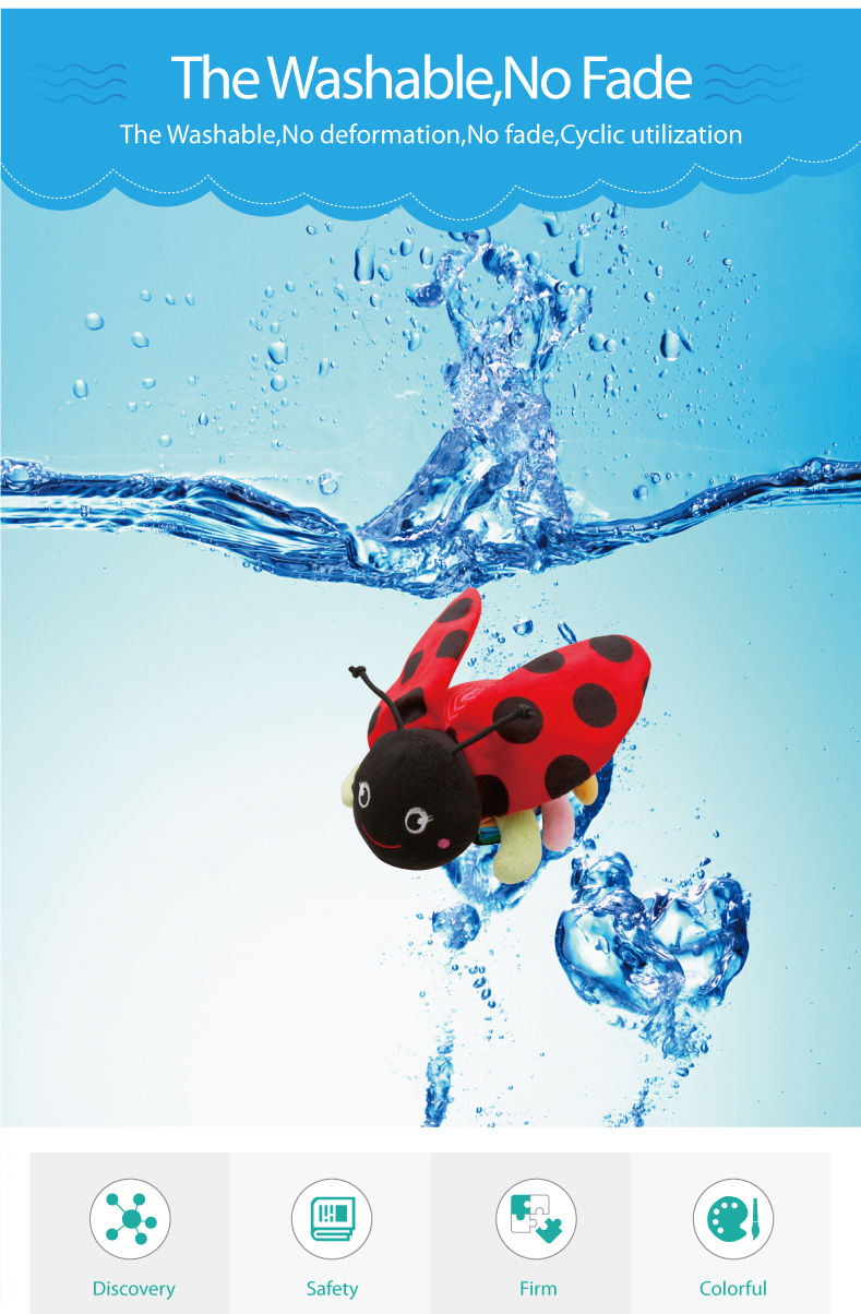 busybaby Customizable Preschool Soft Children Fabric Educational Garden Ocean cartoon printed washable Tail Soft Cloth Book