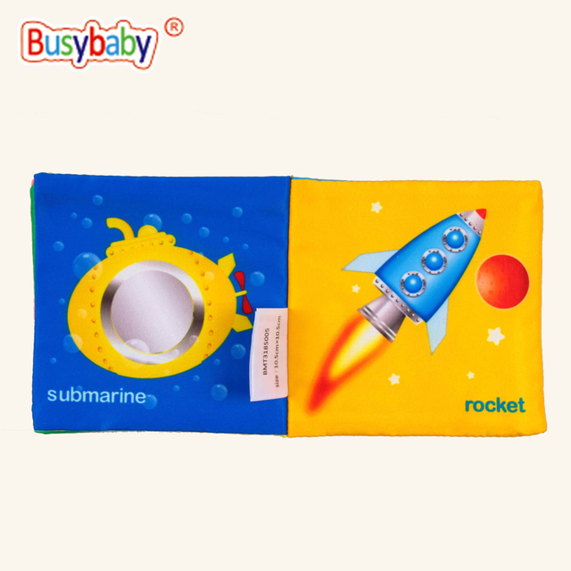 Busybaby Early Learning Educational Cartoon Soft Washable Cloth Book Toy