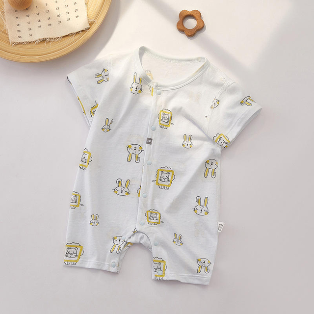 Baby Rompers Clothing Summer Newborn Boys Girls Short Sleeve Jumpsuits Thin Pure Cotton Infant Baby Pajamas Climbing Clothes
