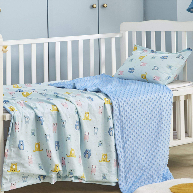 Baby Bean Blanket Baby Air Conditioner Summer Printed Bright Spot Blanket Cotton Baby Comfort Blanket