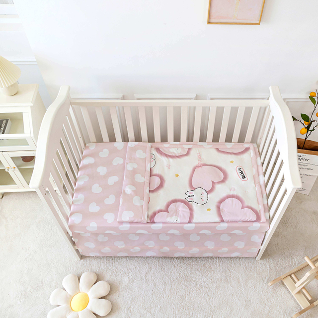 New Cartoon Design Nursery School 100% Cotton Cute Bedding Set 3 Piece Baby Bedding Set