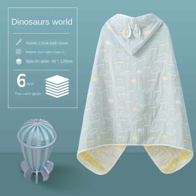 Hooded Bath Towel Cotton Cloth Children's Hooded Baby Baby Male And Female Wearable Bathrobe Baby's Blanket Water-Absorbing