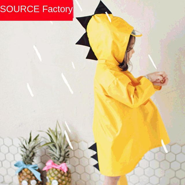 Factory Little Dinosaur Raincoat Child Girl Boys Kindergarten Student Baby Kids Cute Cartoon Poncho