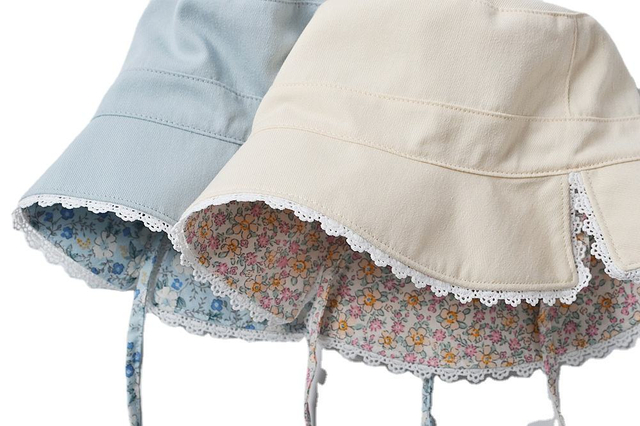 Wear spring/summer sunbonnet with lace edge for baby sunshade fisherman hat for baby