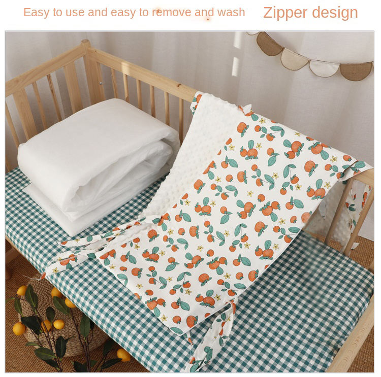 Baby bumper Bed Cover Cotton Children's Stitching Bedding Soft Bag One Piece Bean Velvet Anti-Collision Fence