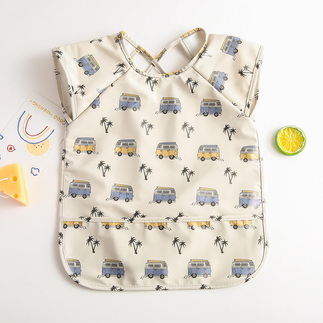 Waterproof Coverings PU Waterproof Reverse Dressing Baby Bag Sleeveless Dirt-proof Eating Clothes Painting Coverings