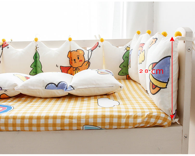 baby bumper Anti-Collision Soft Bag Children's Stitching Bed Cotton Split Baby Bedding Fence Removable and Washable