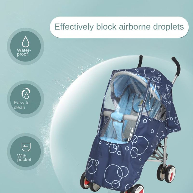 Factory Direct Sales Stroller Accessories Rain Cover Carriage Rain Cover Rain Cover of Baby Carriages Car Windproof