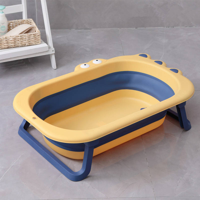Children's Folding Bath Tub Baby Bath Tub Newborn Baby Can Sit in Large Cartoon Crocodile Bath Tub