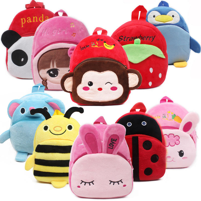 Cute 1-3 Years Old Children's Schoolbag Plush Bag Baby's Backpack Early Education Park Cartoon Backpack Baby Play Bag