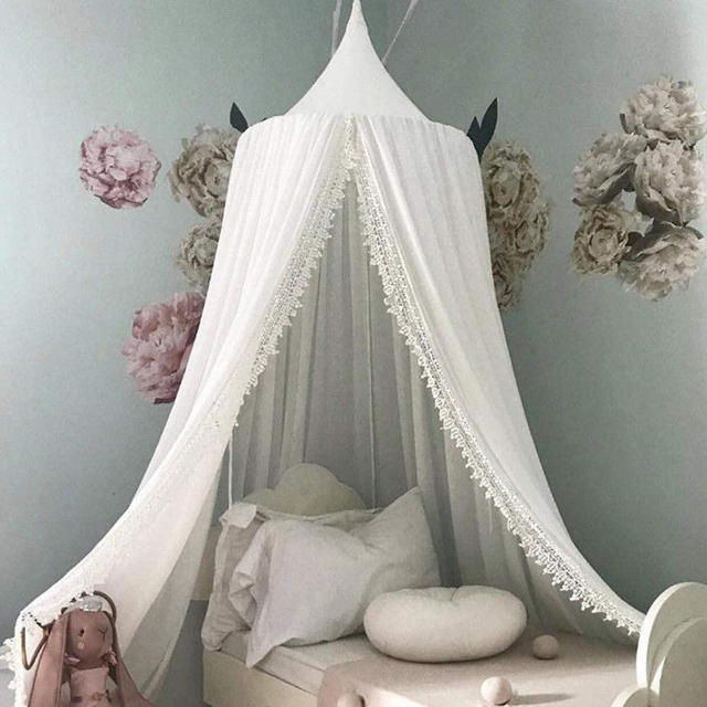 INS New Children's Room Summer Chiffon Lace Bed Curtain Dome Bed Curtain Tent Mosquito Net