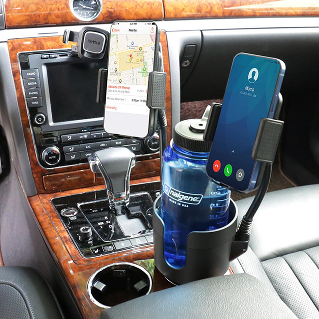 Three-in-One Vehicle-Mounted Cup Holder Mobile Phone Stand Car Cup Slot Expansion Water Cup Holder Dual Mobile Phone Bracket