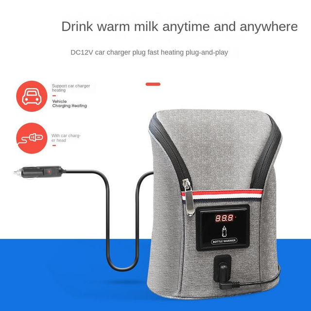 Car Double Bottle Milk Warmer Outdoor Portable Constant Temperature Milk Warmer Multi-Function Feeder Storage Bag
