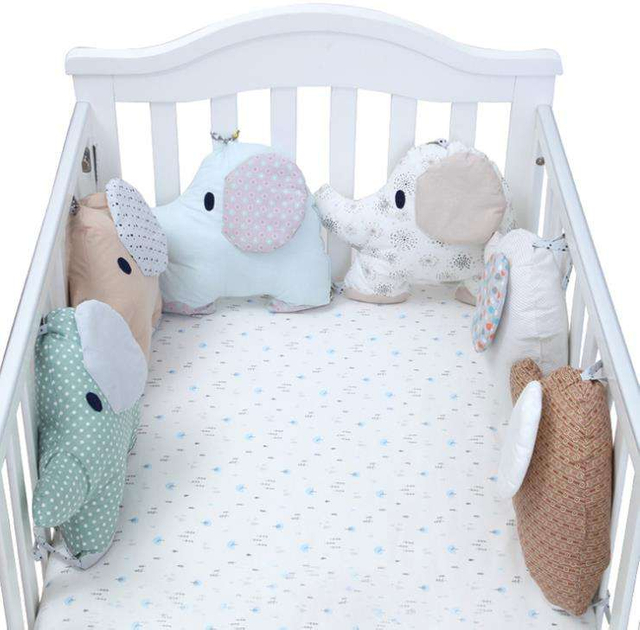 100% Cotton Elephant Plush Toy Baby Protection Pillow
