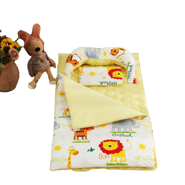 Winter Three-Piece Crib Small Bed Kindergarten Anti-Kicking Blanket Sleeping Bag Nap Mat