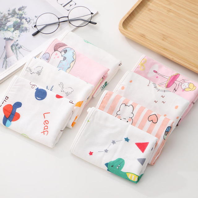 Gauze Bamboo Fiber Kids' Towel Square Scarf 30*30 Gauze Terry Large Kerchief Small Towels for Children Saliva Towel