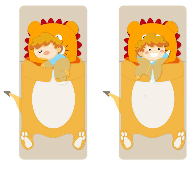 Sleeping Bag Little Bear Cartoon Children's Warm Pajama Plush Factory Customized Anti-Kicking Blanket Nap Mat