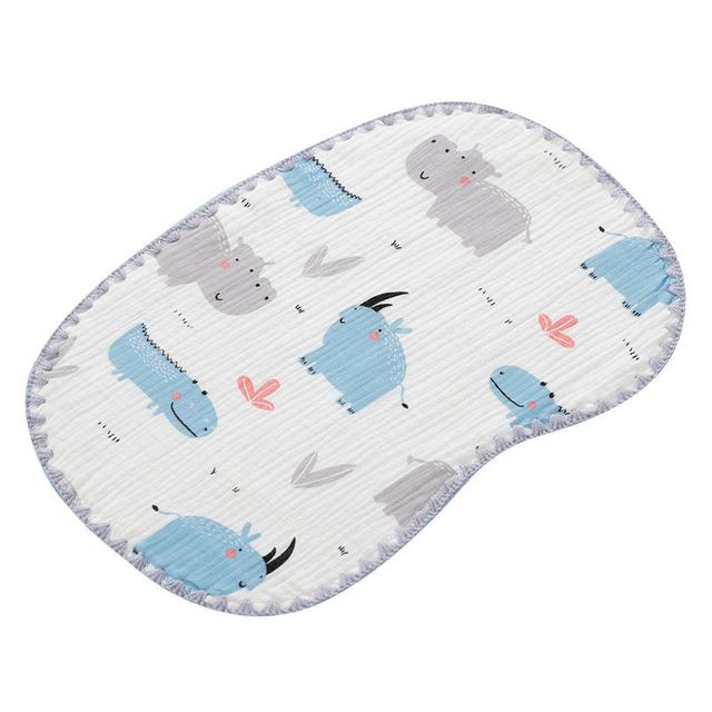 BusyBaby Cotton Muslin Pillow Soft And Comfortable Anti-Deviation Head Baby Pillow Breathable Sweat Absorbing for New-born Baby