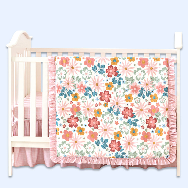 Cotton Crib Cot Baby Comforter Fitted Bed Sheets Newborn Babies Bedding Quilt Cover Set with Mosquito Net