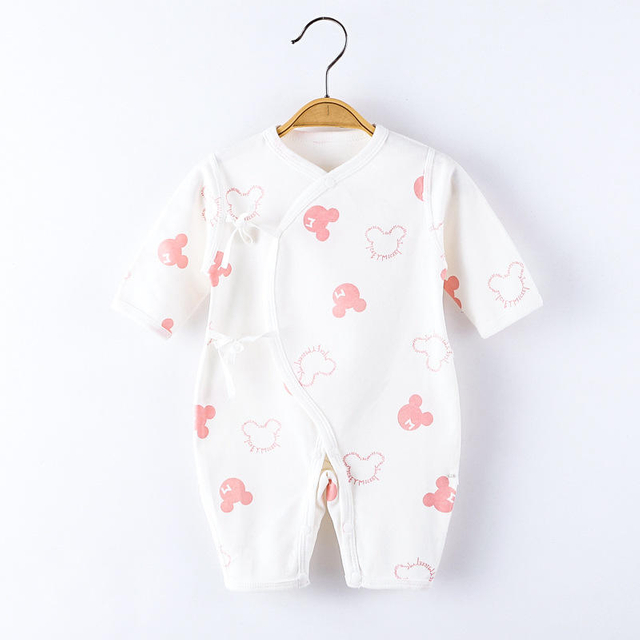 Customizable Flower Pattern Pure Color Short Sleeve 100% Cotton New Born Baby's Clothes Baby Body Suit