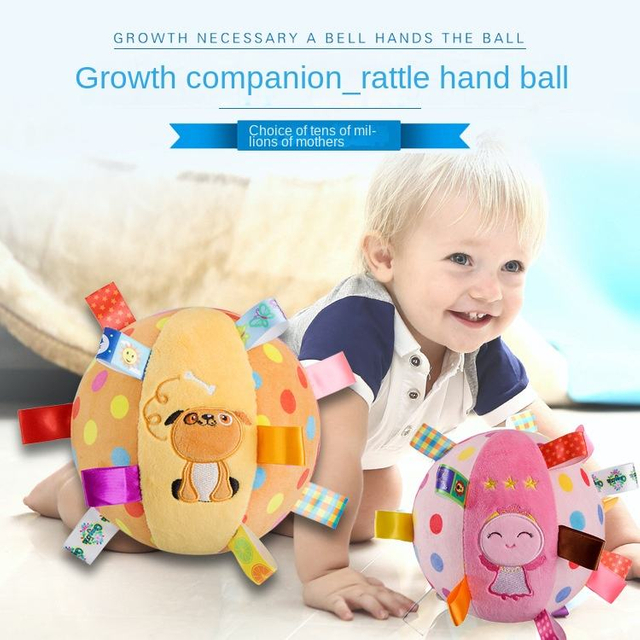 Congerle Label Baby Rattle Ball Baby Cognition Plush Comforter Toy Hand Grip Cloth Ball