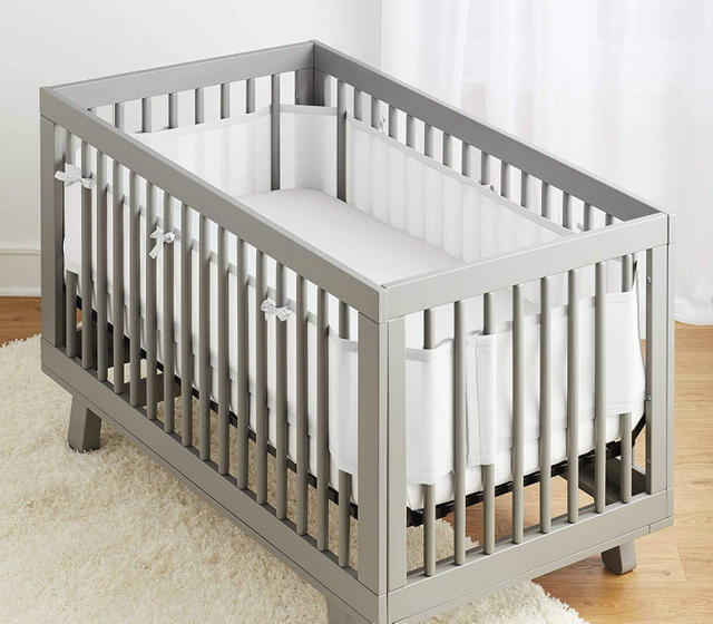 Baby Bed Fence Spring Summer 3D Breathable Anti-Collision Crib Solid Removable And Washable Sandwich Bed Fence Bumper