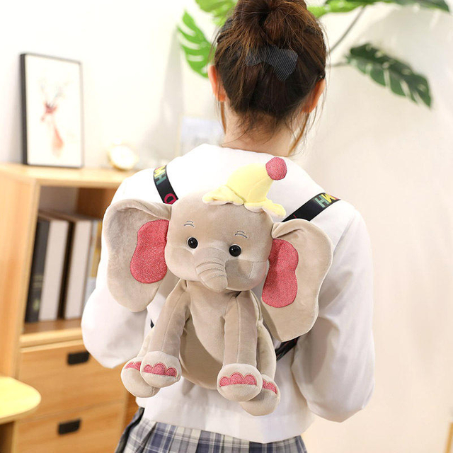 Cute Lucky Elephant Children's Schoolbag Burden Reduction Sling/Backpack Plush Backpack Kindergarten Early Education Park
