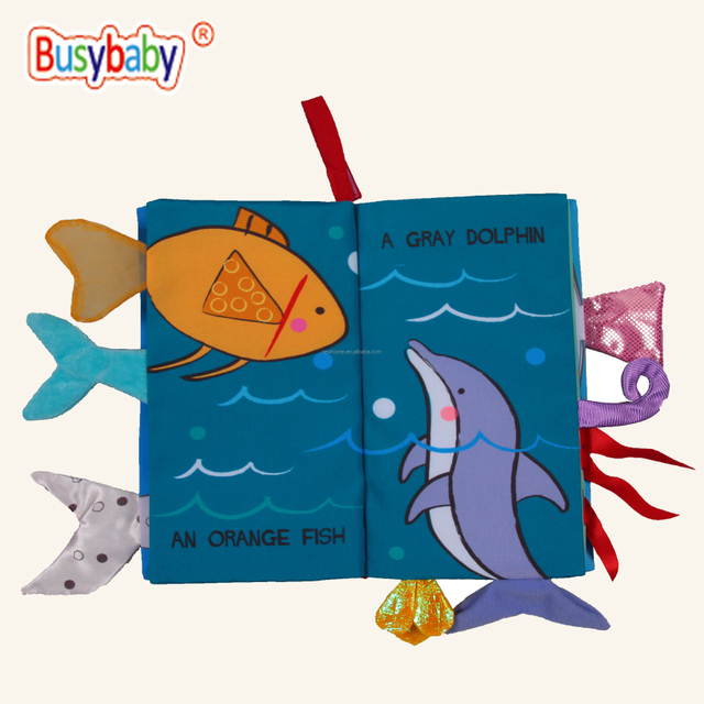 busybaby Farm Jungle tail Animals story book baby soft cartoon washable Fabric cloth book educational early learning toy