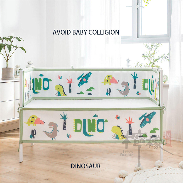 Hot Sale 3D Mesh Cloth Baby Crib Bumper Toddler Anti-collision Bed Protector Cartoon Avocado Infant Cot Safety Bedding Liner