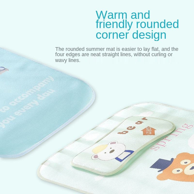 Summer Latex Digital Printing Baby Summer Sleeping Mat Sandwich Thickened Fold Children's Summer Mat Breathable Viscose Fiber