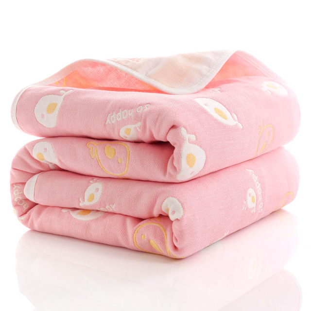 Baby nap printed six layers of cotton baby blanket breathable, lightweight, warm cartoon baby blanket