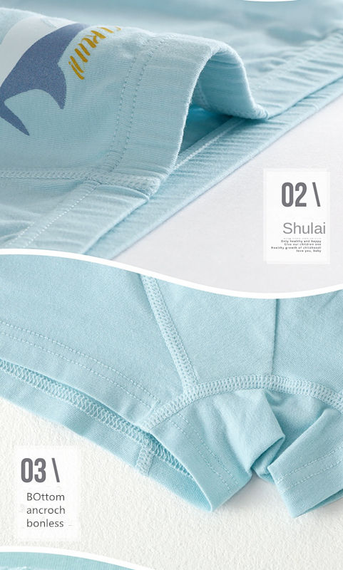 Boys' Underwear Pure Cotton Baby Boxers Antibacterial Children's Boxers Toddler Children Teens Cartoon Boys' Underwear