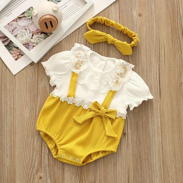 Summer Organic Cotton gentleman Baby Clothes Sleeveless Romper Strap Pants Solid Baby Bodysuit