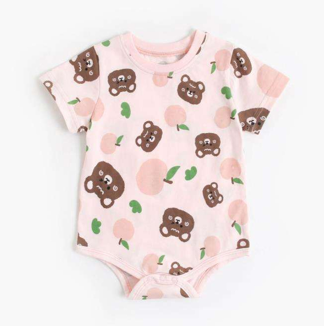 Baby Romper Clothes 2022 Summer Cartoon Baby Clothes Animal Short-sleeved Romper Cotton Korean Version of The Romper