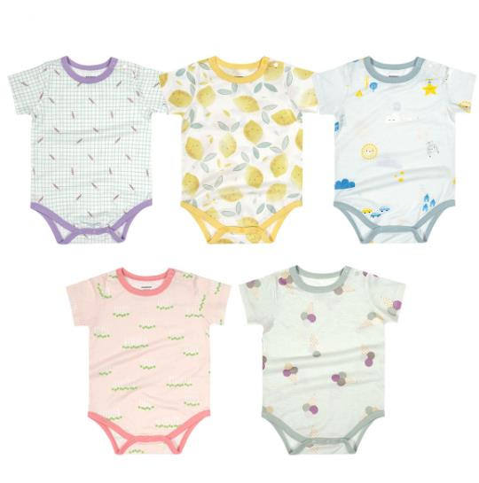 Infant Romper Summer New Unisex Baby Short Sleeve Bamboo Fiber Jumpsuit Triangle Suit