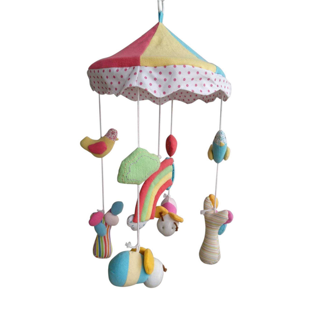 Soelectric Musical Mobile Soft Fabric Hanging Mobile Revolving Baby Plush Toy Stuffed Toy
