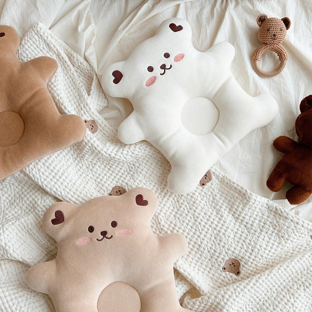 INS Style New Pure Cotton 0-3 Years Old Baby Pillow Anti-Deviation Head Pillow Core Air Layer Baby Shaping Pillow Newborn