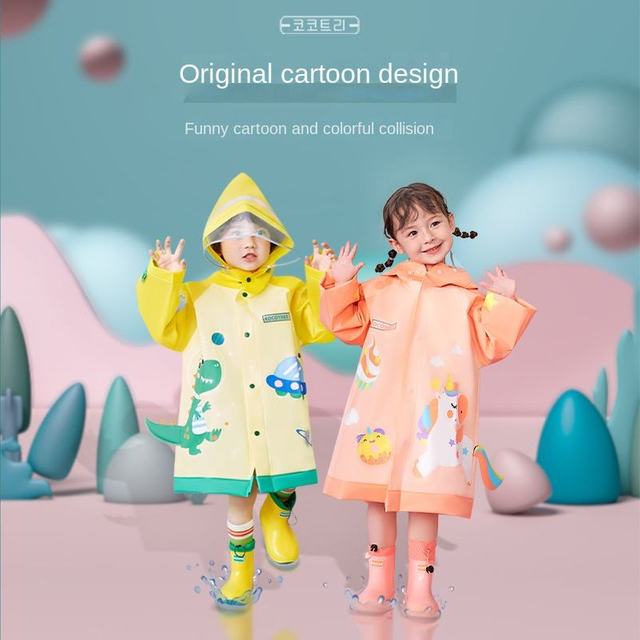 Children's Raincoat 2022 New Boys And Girls Waterproof Poncho Kindergarten Baby with Schoolbag for Primary School