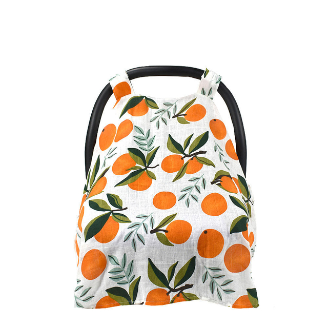 Baby Cotton Muslin Breathable Baby Car Seat Cover Busybaby Cotton Muslin Flower Printed Breathable Comfortable Baby Car Seat Multipurpose Nursing Cover