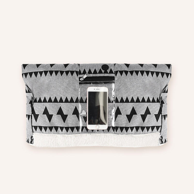 Cross-Border Supply Baby Stroller Accessories Winter Outdoors Stroller Windproof with Mobile Phone Bag Earphone Hole