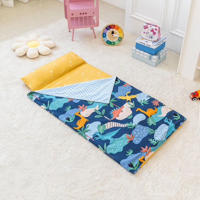 Busybaby Hot Sell Cartoon Kindergarten Cartoon Cotton Warm Washable Removable Pillow Mattress Core Nap Mat Set for Kids
