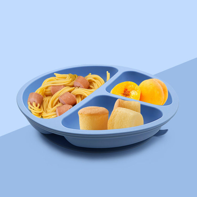 Creative Smiling Face Children's Silicone Plate Baby Food Supplement Snack Catcher Integrated Non-Slip Baby Silicone