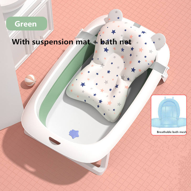 New Baby Home Baby Large Bath Tub Children Can Sit And Lie Down Folding Temperature Sensing Tub Wholesale