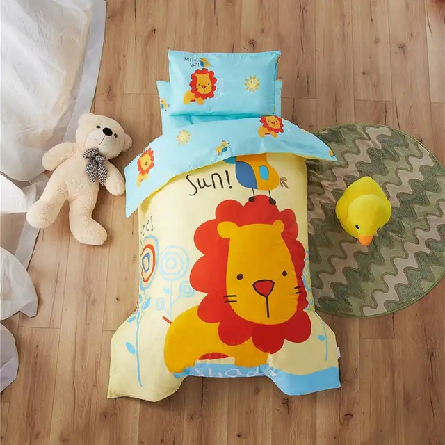 Kindergarten Duvet Cartoon Printed Three Or Six Pieces Cotton Kids Bedding Set Quilt Cover Baby Nap Bed