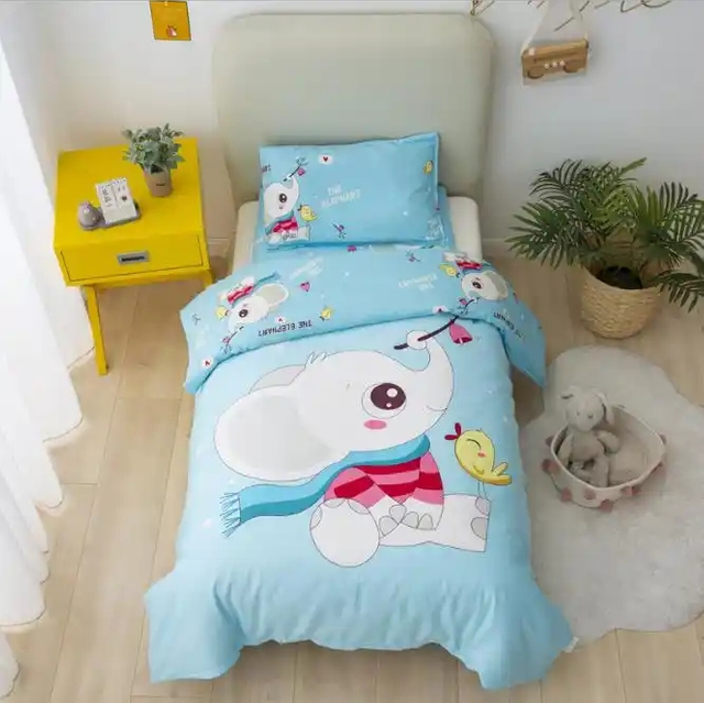 Kindergarten duvet three or six pieces cotton cartoon printed kids bedding quilt cover baby nap bed