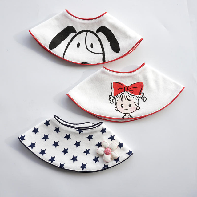 Korean Style 360 Round Rotating Baby Bib Cotton Baby Bibs Collar Japanese Style Bib