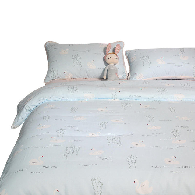 INS Double-Layer Gauze Cartoon Four-Piece Set Dormitory Three-Piece Set Cute Parent-Child Bedding